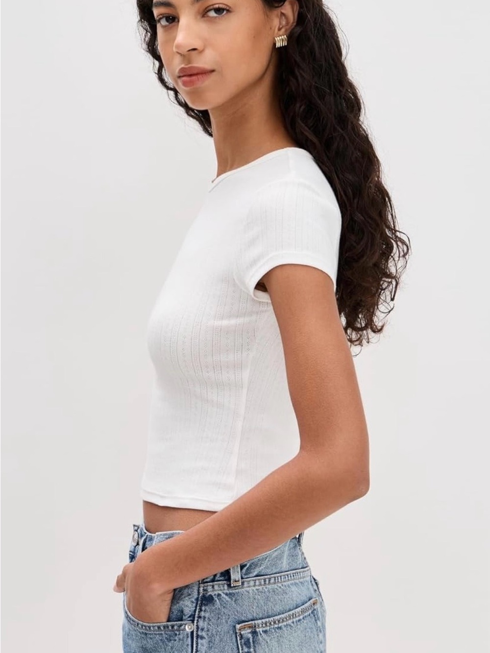 Free People Wait a Minute Baby T-Shirt in Oatmeal - Picture 5 of 9